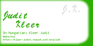 judit kleer business card